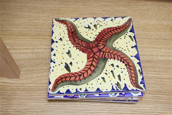 Salvador Dali, a set of six limited edition tiles, made by Mikana 1954, box number 591/750, 20 x 20cm